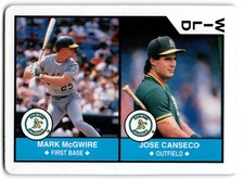 1990 U.S. Playing Card Co. Mark McGwire/Jose Canseco Oakland Athletics #WILDB