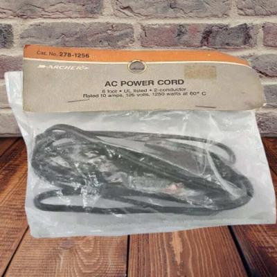 AC Power Cord Cable 6ft UL listed 2 conductor Rated 10amps 120 Volts 1250 Watts  - Image 1 of 4