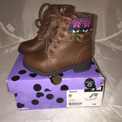 Okie Dokie Lil Lawson Niñas Marrón Botines Talla 5 Niño Nuevo Con Caja Foto 1 de 4