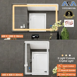 Anti-Fog LED Bathroom Mirror Makeup Wall Mount Vanity Mirrors Crystal Lights - Picture 1 of 22