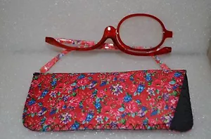 Gafas de lectura abatibles de maquillaje para mujer +2,0 vendedor de EE. UU. - Imagen 1 de 7