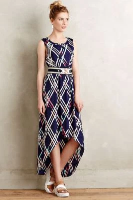 NIP Anthropologie бриллиант макси платье на Maeve, L, синий высокий низкий стиль - Изображение 1 из 3