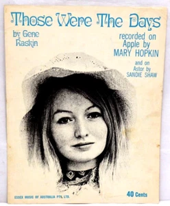 Those Were The Days 1968 Sheet Music Mary Hopkins  Vintage Australian Print - Bild 1 von 6