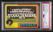 1975 Topps Team Checklist Kansas City Royals Jack McKeon Team Mgr #72 PSA 8