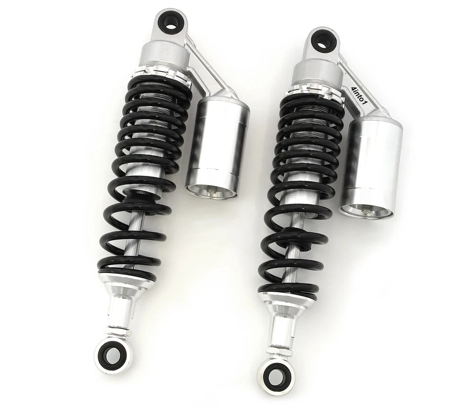 Amortiguadores de aire traseros de depósito remoto plateados y negros - 310 mm - 320 mm 12,5" para Suzuki Foto 1 de 1