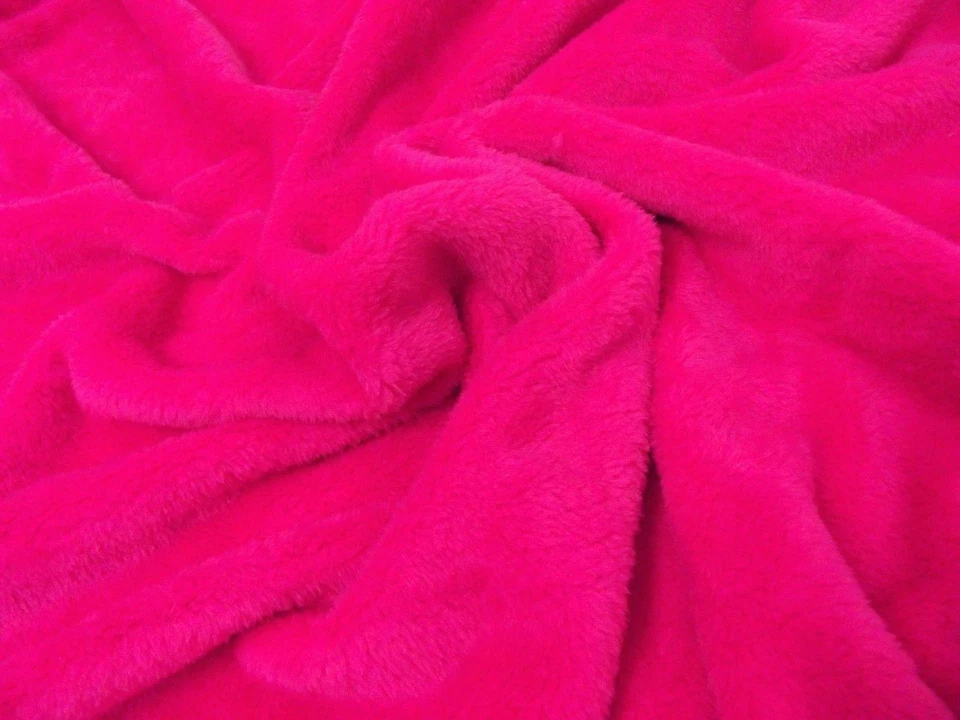 Double Sided Supersoft Cuddlesoft Velboa Fabric Material - CERISE - Image 1 of 1