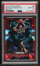 2019-20 Panini Prizm Red Ice Prizm Michael Porter Jr #88 PSA 10 GEM MT
