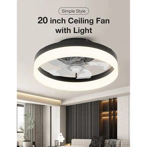 20inch Modern Ceiling Fans With LED  Light and Remote Control - Picture 1 of 9