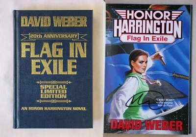 Signed FLAG IN EXILE David Weber HONOR HARRINGTON LEATHERBOUND HARDCOVER - Image 1 of 4