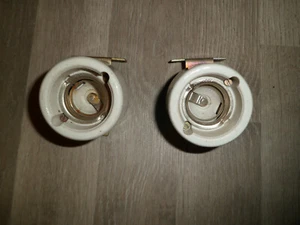 2 alte Keramikfassungen Lampenfassung Porzellan weiß - Bild 1 von 3