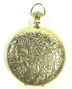 Vintage Women’s Gold Tone Locket Pendant Floral design white interior NO chain - Picture 1 of 8