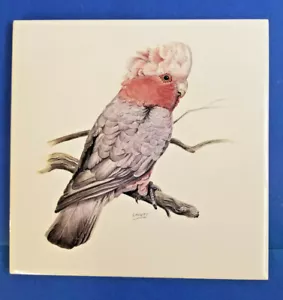 Australia Cockatiel Wall Tile Trivet Bird Animal Display Lavett Artist Grey - Picture 1 of 7
