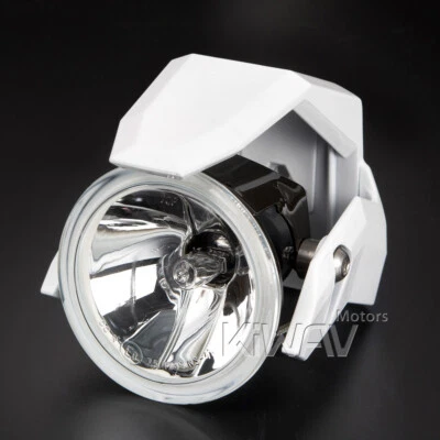 Faro antiniebla 3" H3 12V 55W carcasa de metal negro blanco escudo ABS x2 se adapta a BSA Triumph Foto 1 de 4