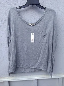 $86 NWT LA Made Solid Gray Super Soft Short Sleeve Shirt Front Pocket Size S - Picture 1 of 3