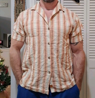 Tommy Bahama T Shirt Mens Sz Large Short Sleeve Button Down Original Fit A44 - Image 1 of 3