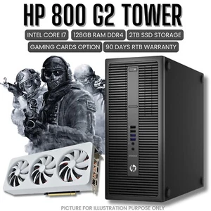 HP EliteDesk 800 G2 Tower Core i7-6700 64GB RAM 2TB SSD Wi-Fi Enabled Gaming Pc - Picture 1 of 4