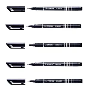 5 x Stabilo Sensor 189 Fine liner Marker Pen 0.3mm - Black - fine - Picture 1 of 1