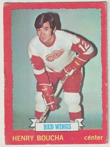 1973-74 OPC Henry Boucha Card #33 Detroit Red Wings Dark Back