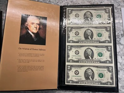 2003-A World Reserve Monetary Exchange Uncut Sheet Of $2 Dollar Jefferson Bills - Image 1 of 4