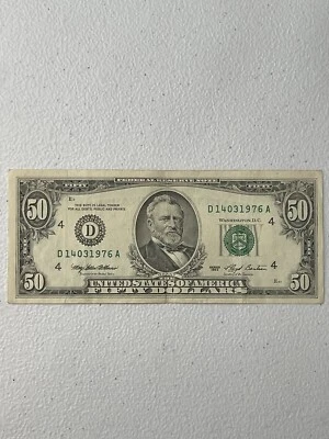 Series 1993 $50 federal reserve notes, D14031976A - Image 1 of 2