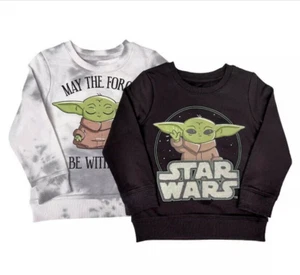 NEW Star Wars The Mandalorian 2 Pack Kids Long Sleeve Sweatshirt Size 7 NWT - Picture 1 of 4