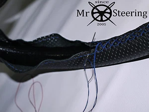 Für Citroën Cx Perforiert Leder Lenkrad Abdeckung 1974-1988 Blau Doppel STT - Bild 1 von 4