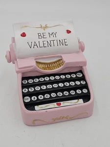 Rosa Harz Schreibmaschine "Be My Valentine" Valentinstag Wohndeko Liebe - Bild 1 von 10