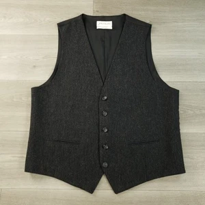 John W Nordstrom Suit Vest Waistcoat Men's XL (44) Gray Wool Five Button Jetted - Picture 1 of 11