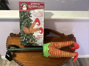 Mr. Christmas animierte Elfe tritt Beine, 16" grün/rote Streifen Glocken Dekoration - Bild 1 von 11