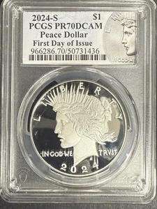 2024-S Proof Peace Dollar, PR70DCAM PCGS, FDOI (11031) - Picture 1 of 4