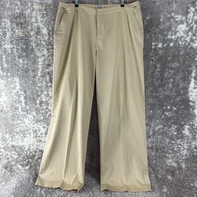 Pantalones Coldwater Creek Talla Grande 18W Frente Plano Pierna Recta Beige Botón Cremallera Foto 1 de 4