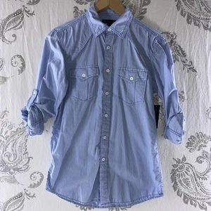 INC INTERNATIONAL CONCEPT NUOVA CAMICIA MANICA LUNGA ABBOTTONATA UOMO SMALL BLU - Foto 1 di 8