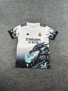 Real Madrid Adidas Dragon Jersey Kids 26 Youth White Black Graphic Soccer Shirt - Picture 1 of 10