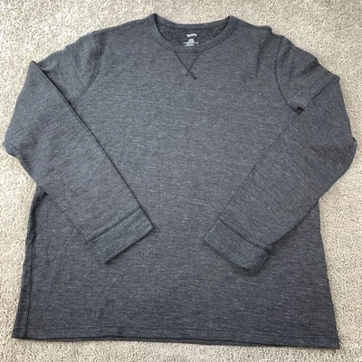 Suéter tejido térmico St John's Bay para hombre XXL negro gris a rayas manga larga Foto 1 de 4