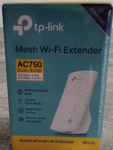 TP-Link RE220 AC750 Wireless Dual Band Wi-Fi Range Extender / Repeater / Booster - Picture 1 of 3