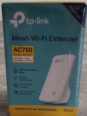 TP-Link RE220 AC750 Wireless Dual Band Wi-Fi Range Extender / Repeater / Booster - Image 1 of 3