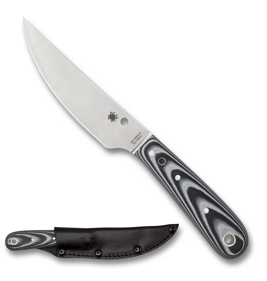 Spyderco Knives Bow River Fixed Blade Knife Full Tang Black Gray G-10 FB46GP - Image 1 of 4