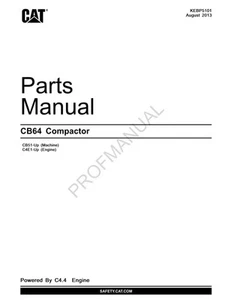 Caterpillar Cat CB64 Compactor Parts Catalog Manual - Picture 1 of 1