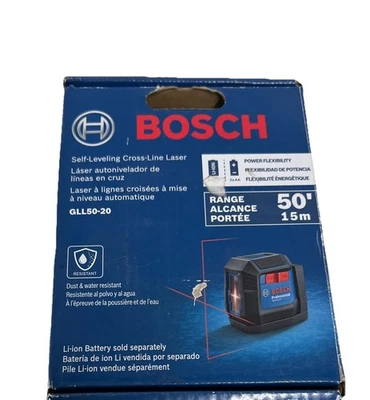 Láser de línea cruzada autonivelante de rango de 50 pies Bosch GLL50-20 - NUEVO EN CAJA Foto 1 de 4