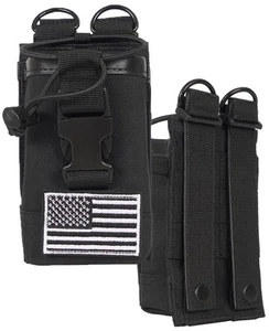 Tactique Molle Radio Holster Support Sac Pochette pour Deux Sens Walkie Talkies - Photo 1 sur 9