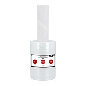 Extended Core Stretch Wrap Cast Film 12 Rolls Clear 5" x 1000' 60 Gauge - Picture 1 of 7