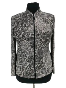 Alex Evenings Damen Full Zip Blumen Strick Glitzer Top Gr. XL Langarm 116A - Bild 1 von 6