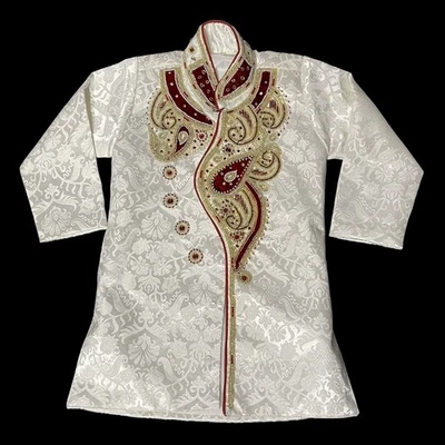 Top de boda Sherwani indio paquistaní Kurta Dhoti niños pequeños talla 2 Foto 1 de 4