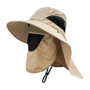 Sombrero para sol para hombre y mujer ala ancha sombrero de pescador con cubierta facial y cuello BYVL - Imagen 1 de 15