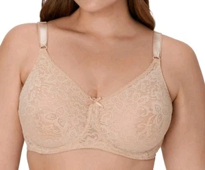 Nuevo Sujetador Bali 38DD ENCAJE N LISO Apoyo ELASTIZADO UW Comfort U Back 3432 Desnudo - Imagen 1 de 5