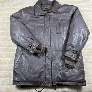 Vintage Eddie Bauer braune gefütterte Lederjacke mit Gänsedaunenfüllung Damen Medium - Bild 1 von 20