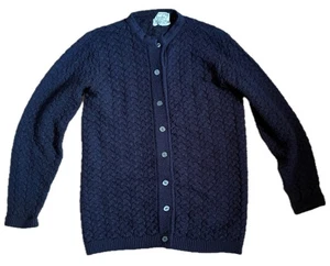 Vintage Wintuk Chris Ann Originals Black Cardigan Pullover M L Dark Cottage Core - Bild 1 von 6