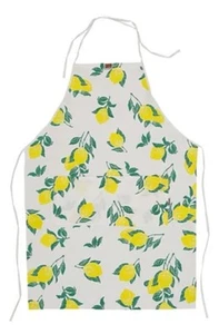 NUEVO CON ETIQUETAS DELANTAL DE COCINA COLORI DEL SOLE 100% Algodón Bolsillos LIMONES 🍋 HECHO EN ITALIA - Imagen 1 de 5