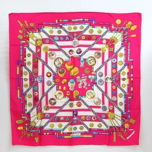 Sciarpa HERMES Petite main Carre 90 seta 100% rosa con etichette scatola mai usata. - Foto 1 di 9