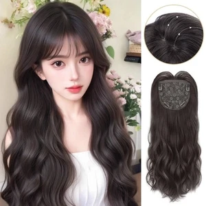 Synthetic Long Wavy Layered Hair Hair Toppers Wigs with Bangs Women - Picture 1 of 14